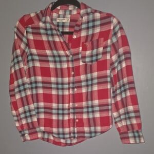 Abercrombie Kids Red and Blue Checkered Button-Down Shirt
